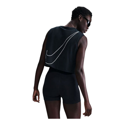 Women's Nike Sportswear Club Sleeveless Cropped Graphic T-Shirt - Black/White 4