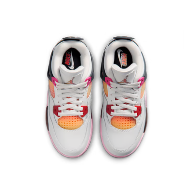 Little Kid's Air Jordan 4 Retro Comic Off White/Anthracite-Neutral Grey-Fire Pink-Light Arctic Pink-Muslin IO2363-100