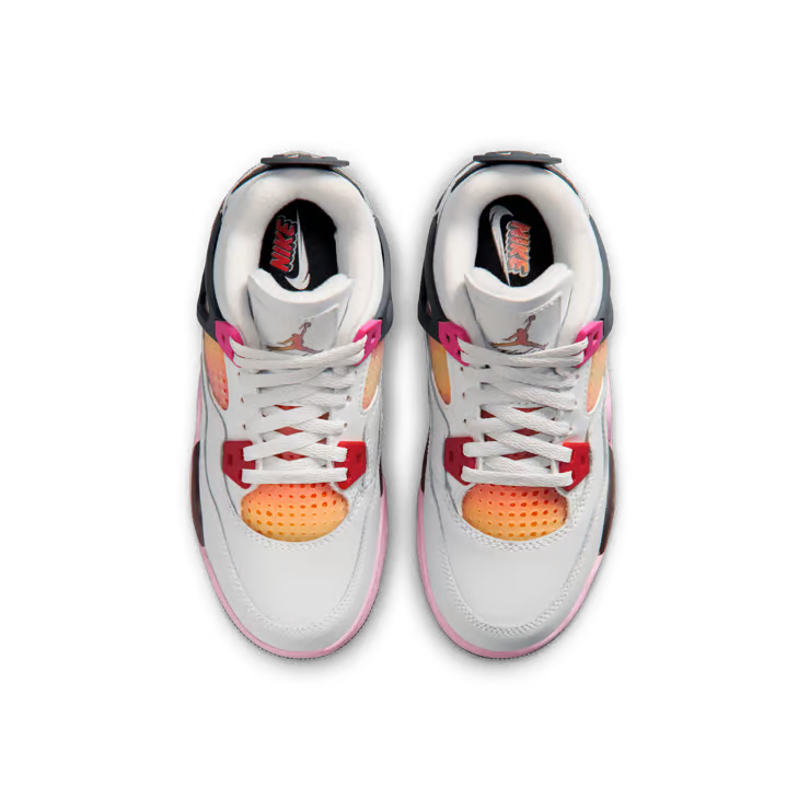 Little Kid's Air Jordan 4 Retro Comic Off White/Anthracite-Neutral Grey-Fire Pink-Light Arctic Pink-Muslin IO2363-100