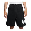 Men's Nike Club Fleece Swoosh Shorts - Black/Black/White