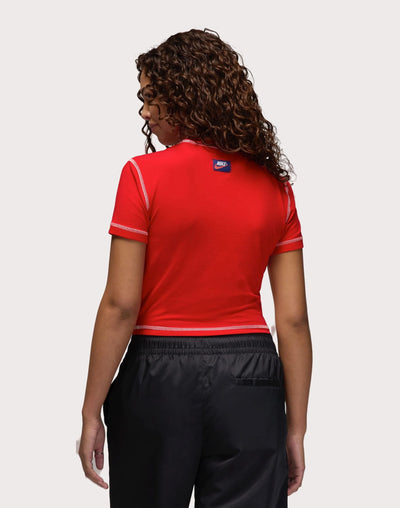 Women's Jordan Rare Air Slim Graphic Cropped T-Shirt - University Red 4
