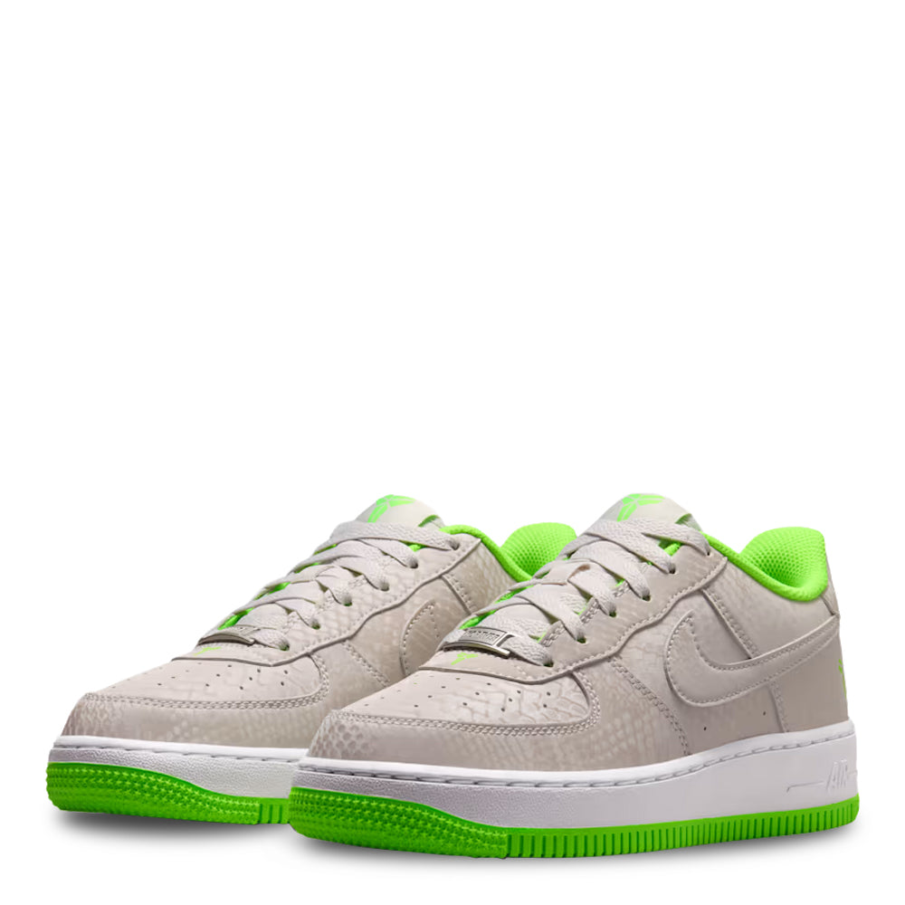 Big Kid's Nike Air Force 1 Low Kobe Vast Grey/White/Electric Green IO4610-002