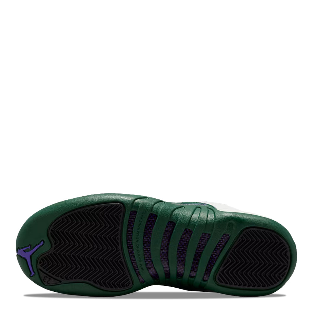 Big Kid's Air Jordan 12 Retro Summit White/Gorge Green-Black-Fierce Purple 153265-103