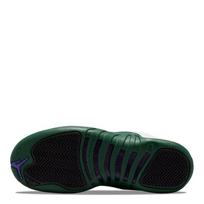Big Kid's Air Jordan 12 Retro Summit White/Gorge Green-Black-Fierce Purple 153265-103