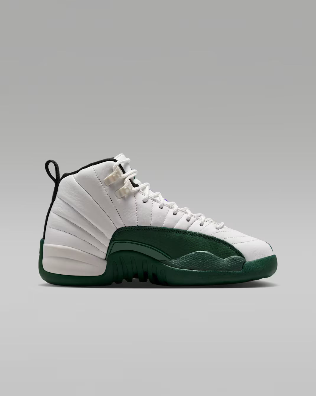 Big Kid's Air Jordan 12 Retro Summit White/Gorge Green-Black-Fierce Purple 153265-103