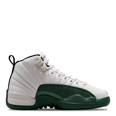 Big Kid's Air Jordan 12 Retro Summit White/Gorge Green-Black-Fierce Purple 153265-103