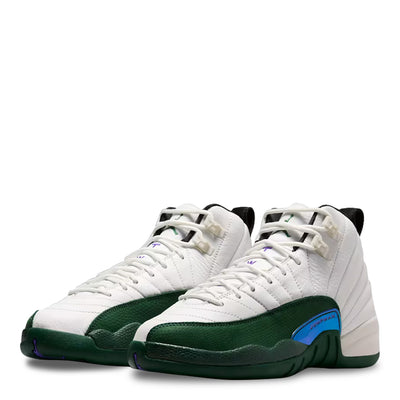 Big Kid's Air Jordan 12 Retro Summit White/Gorge Green-Black-Fierce Purple 153265-103