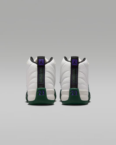 Big Kid's Air Jordan 12 Retro Summit White/Gorge Green-Black-Fierce Purple 153265-103