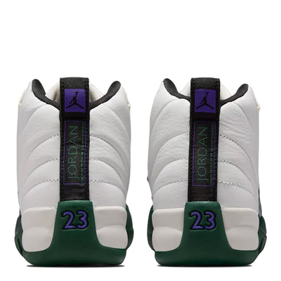 Big Kid's Air Jordan 12 Retro Summit White/Gorge Green-Black-Fierce Purple 153265-103