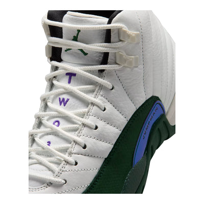 Big Kid's Air Jordan 12 Retro Summit White/Gorge Green-Black-Fierce Purple 153265-103