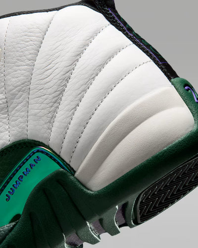 Big Kid's Air Jordan 12 Retro Summit White/Gorge Green-Black-Fierce Purple 153265-103