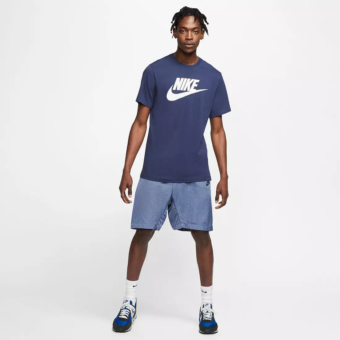Nike Men's Sportswear Icon Futura Graphic T-Shirt AR5004-411 Midnight Navy/White