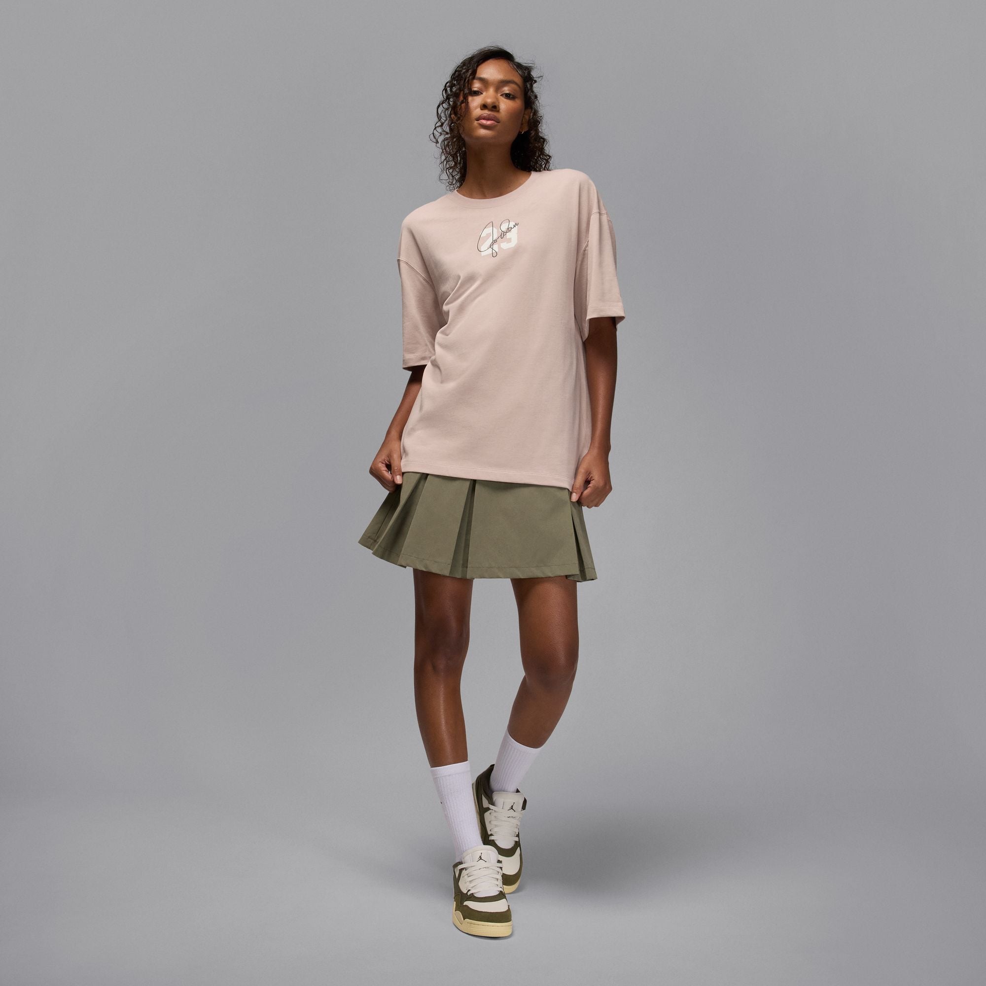 Women's Jordan Essentials Short-Sleeve Graphic T-Shirt - Fossil Stone 6