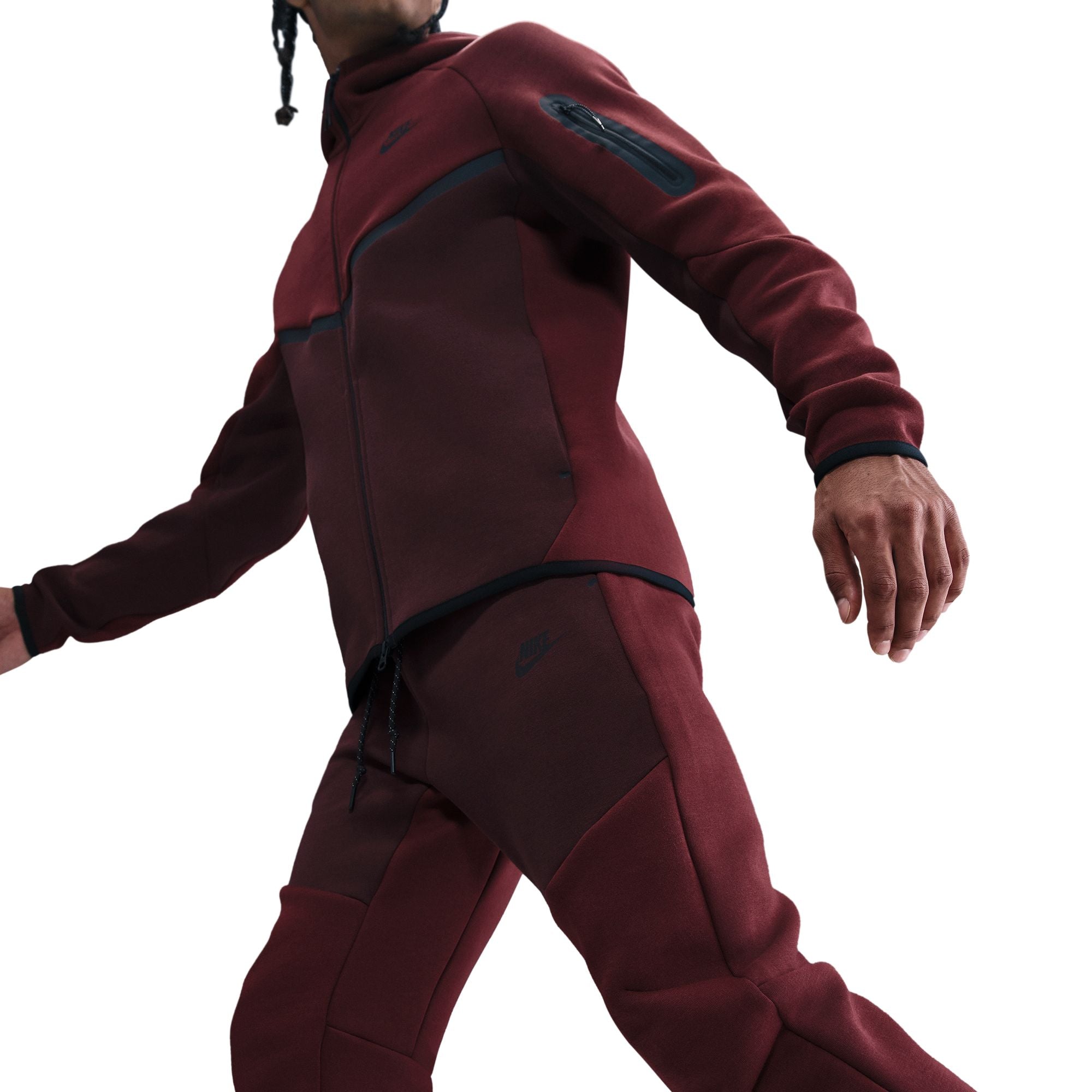 Men's Nike Tech Fleece Jogger Pants - Dark Team Red/Burgundy Crush