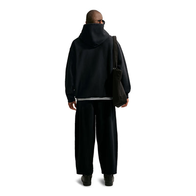 Men's Nike Solo Swoosh Life Fleece Pullover Hoodie - Black/Black/White 2