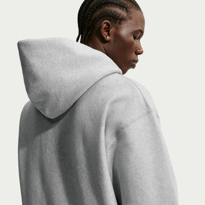 Men's Nike Solo Swoosh Pullover Hoodie - Dark Grey Heather/Light Smoke Grey/White 3