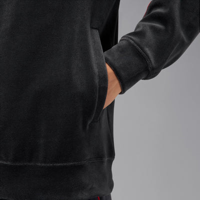 Men's Jordan Brooklyn Velour Track Jacket - Black/Gym Red 4
