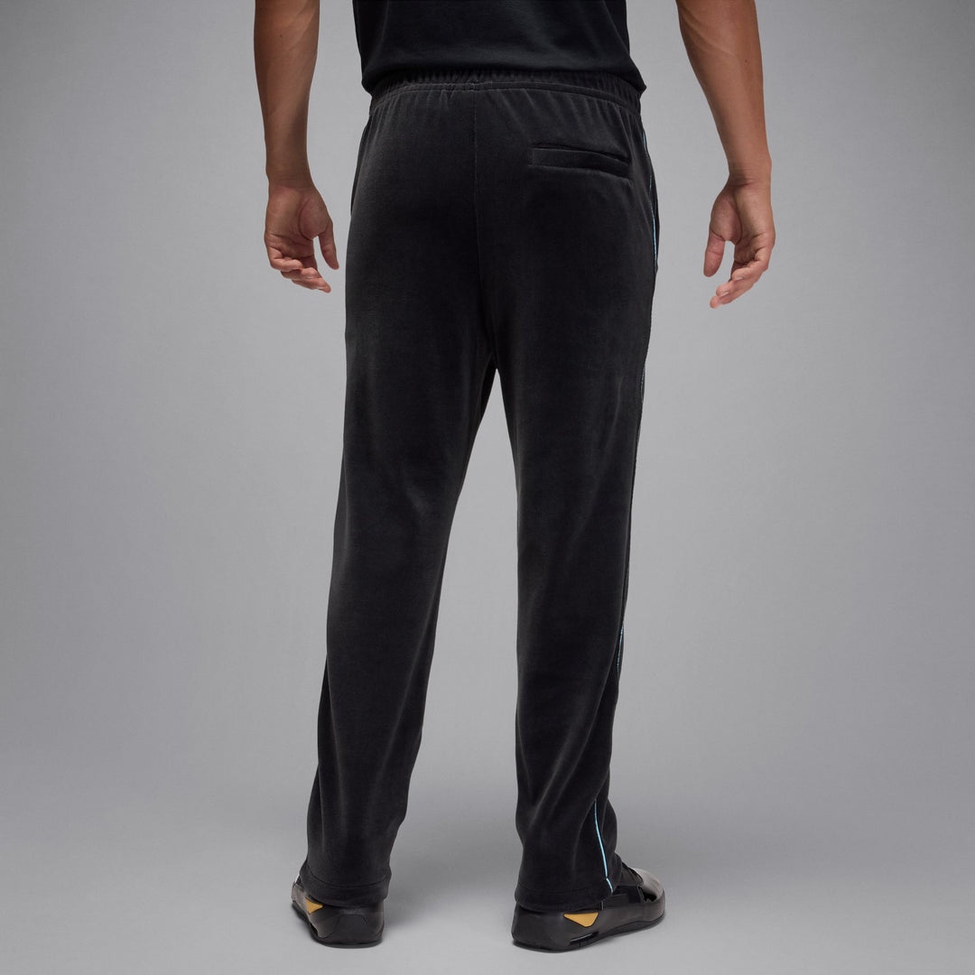 Men's Jordan Brooklyn Velour Track Pants - Black/Blue Chill 1