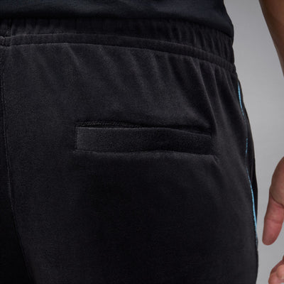 Men's Jordan Brooklyn Velour Track Pants - Black/Blue Chill 5