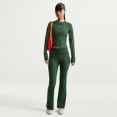Women's Nike Sportswear Chill Knit Tight Long-Sleeve Ribbed Top - Fir/Sail 6
