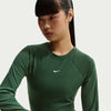 Women's Nike Sportswear Chill Knit Tight Long-Sleeve Ribbed Top - Fir/Sail