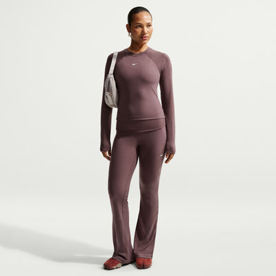Women Nike Sportswear Chill Knit Tight Long-Sleeve Ribbed Top - Tattoo/Sail 2