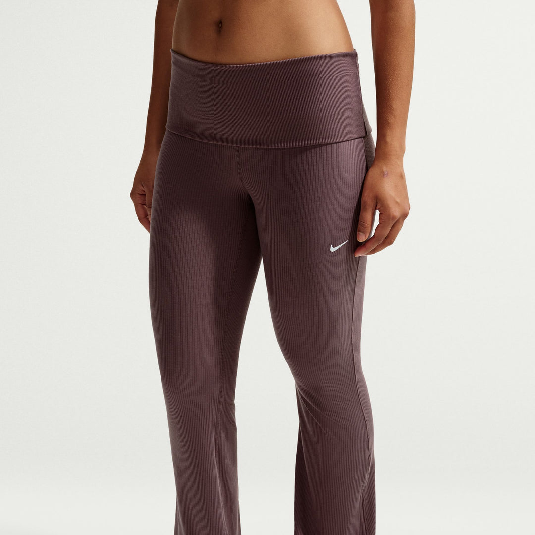 Womens Nike Sportswear Chill Knit Mid Rise Tight Ribbed Trousers - Tattoo/Sail 4