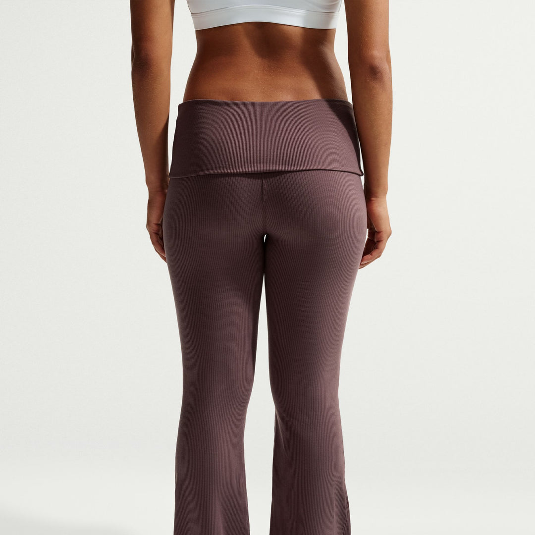 Womens Nike Sportswear Chill Knit Mid Rise Tight Ribbed Trousers - Tattoo/Sail 5