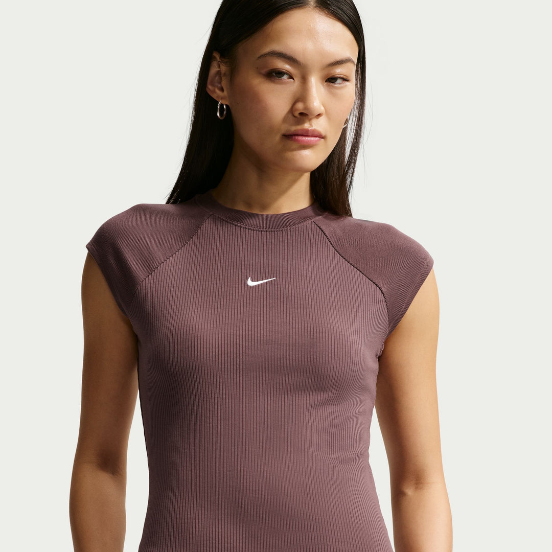 Nike Sportswear Chill Knit Tight Short-Sleeve Ribbed Top - Tattoo/Sail 1