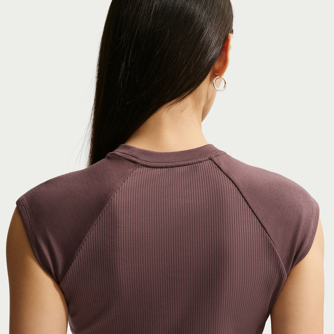 Nike Sportswear Chill Knit Tight Short-Sleeve Ribbed Top - Tattoo/Sail 4