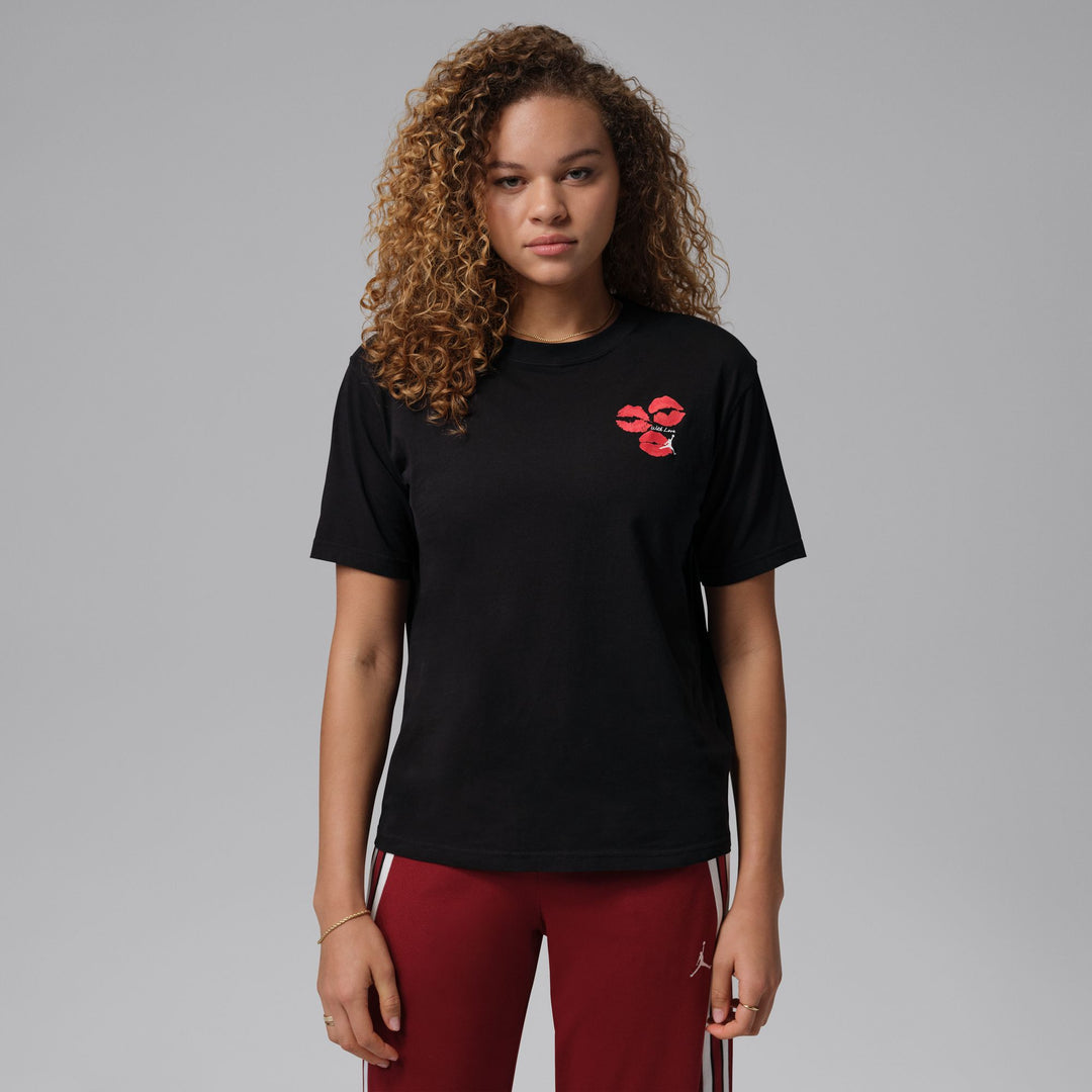 Womens Jordan Lips Graphic T-Shirt - Black/White 1