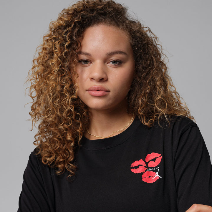 Womens Jordan Lips Graphic T-Shirt - Black/White 2
