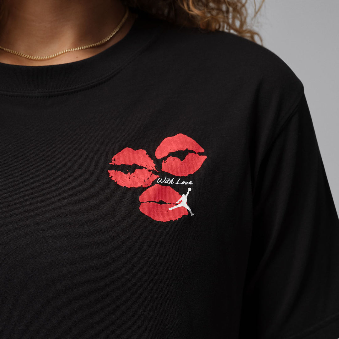 Womens Jordan Lips Graphic T-Shirt - Black/White 3
