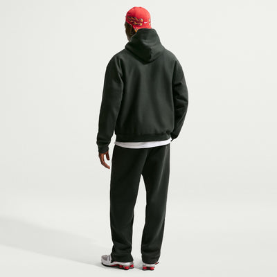 Men's Nike Solo Swoosh Fleece Pullover Hoodie - Black Spruce/White 4