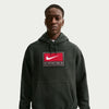 Men's Nike Solo Swoosh Fleece Pullover Hoodie - Black Spruce/White