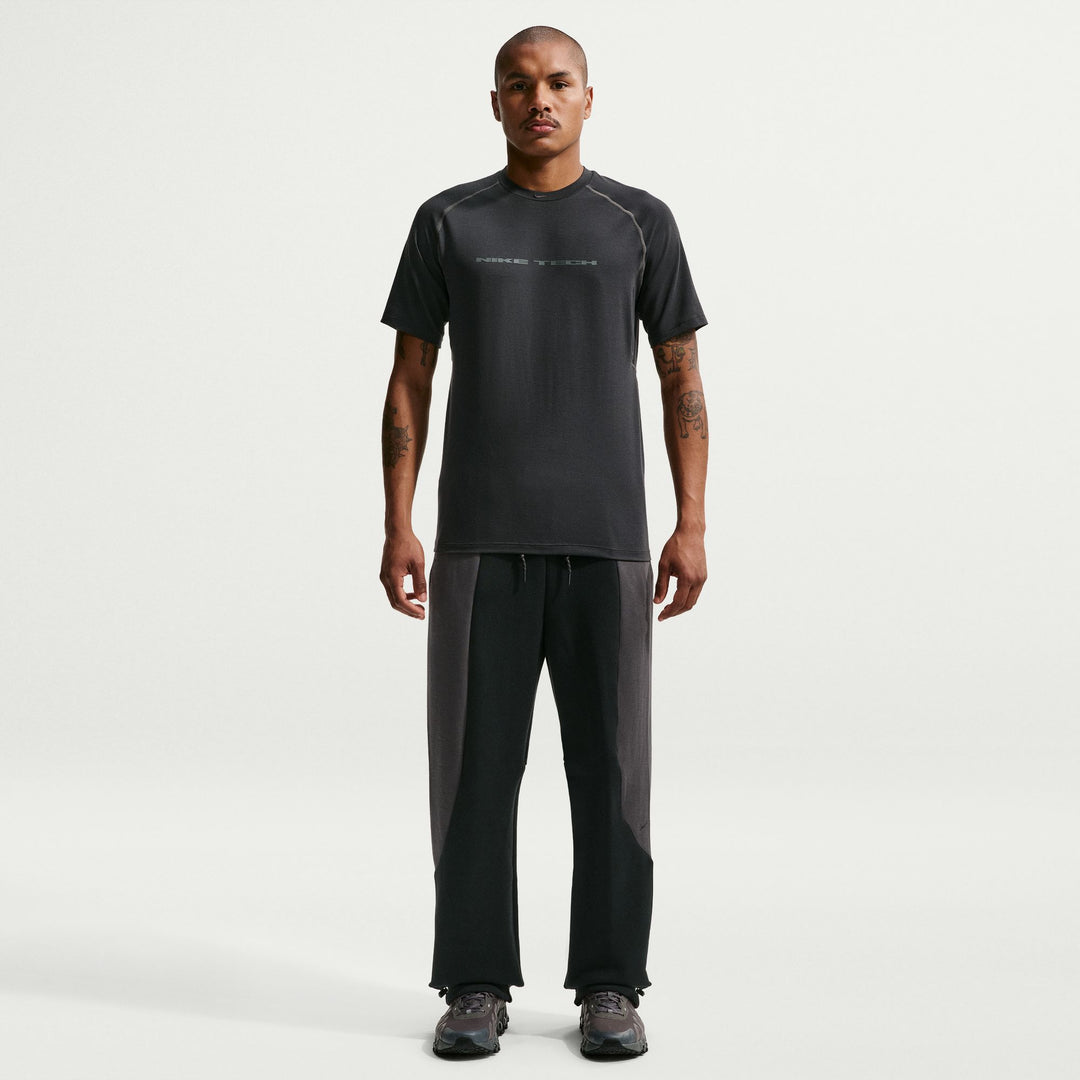 Men's Nike Tech Color-Block Open-Hem Fleece Pants - Black/Anthracite/Black 1