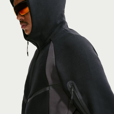 Men's Nike Tech Color-Block Full-Zip Fleece Windrunner Jacket - Black/Anthracite/Black 3