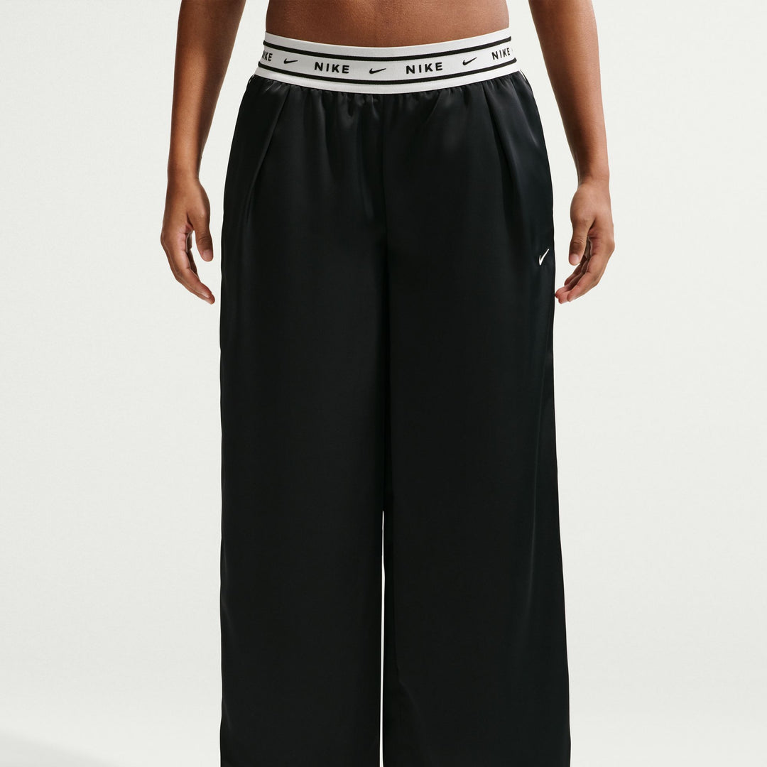 Women's Nike Sportswear Loose Mid-Rise Satin Trousers - Black/Sail 1