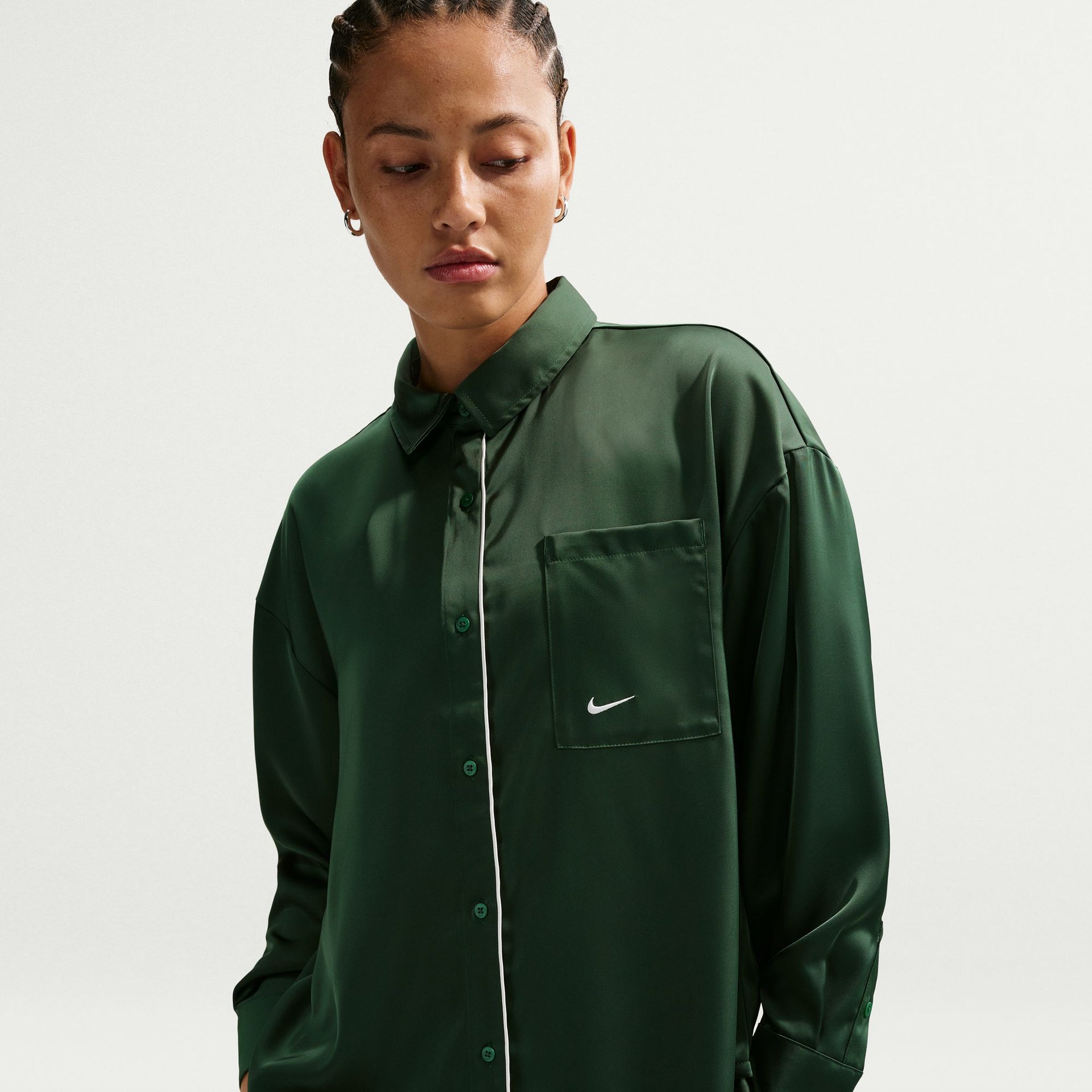 Nike Sportswear Women's Oversized Satin Long-Sleeve Top