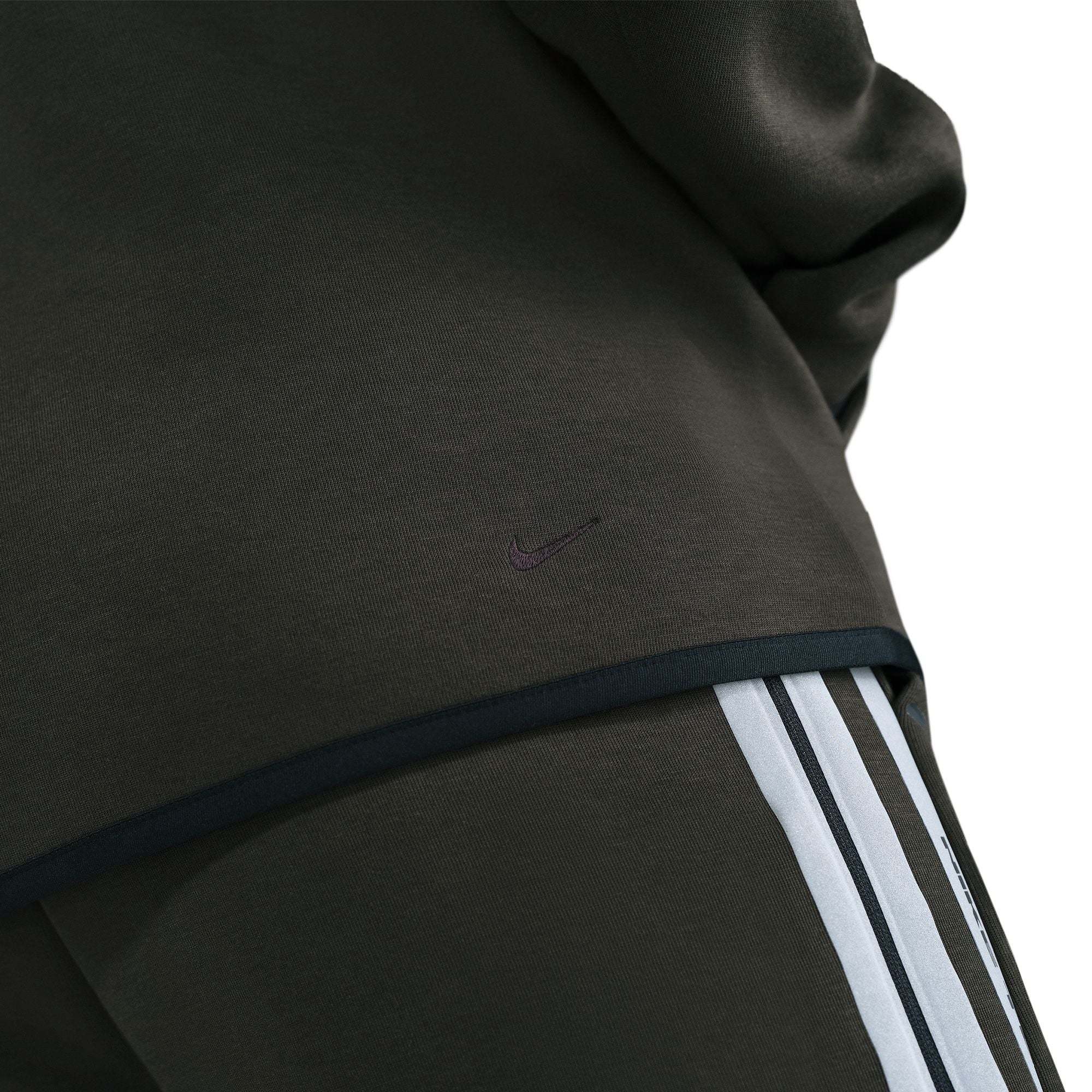 Men's Nike Tech Full-Zip Fleece Windrunner Jacket with Reflective Design Accents - Sequoia/Black 3