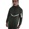 Men's Nike Tech Full-Zip Fleece Windrunner Jacket with Reflective Design Accents - Sequoia/Black
