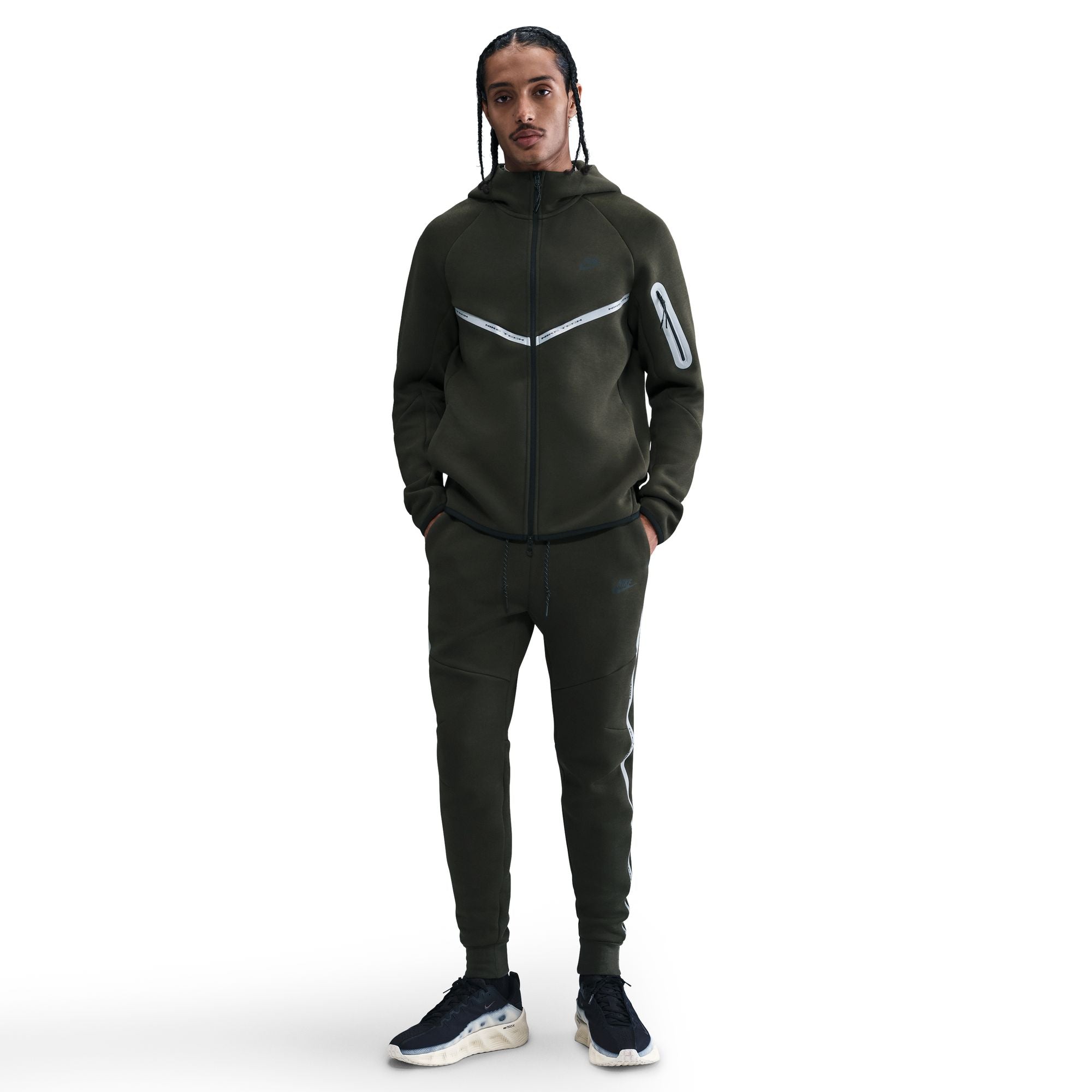 Men's Nike Tech Fleece Joggers with Reflective Accents - Sequoia/Black 5