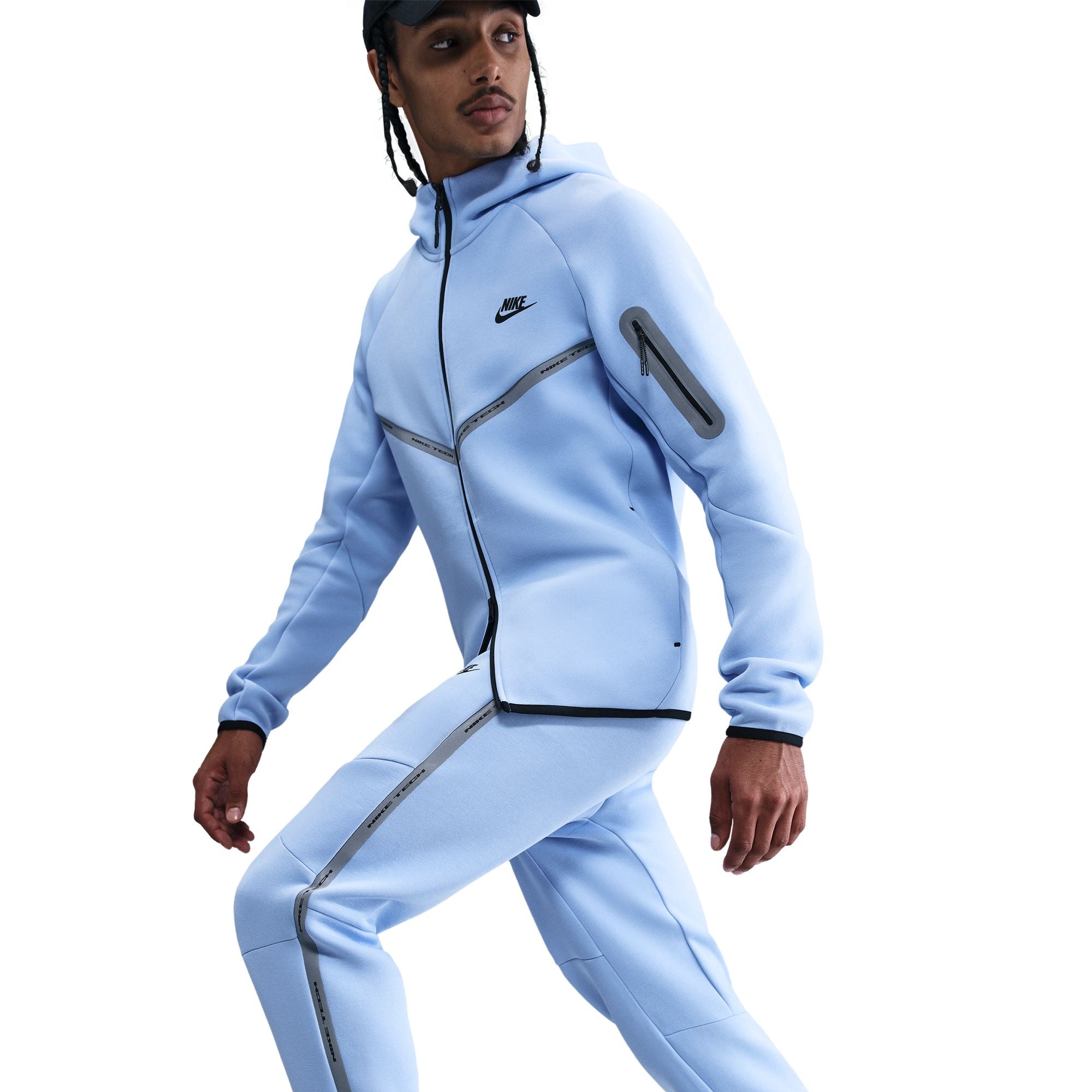 Men's Nike Tech Fleece Joggers with Reflective Accents - Aluminium
