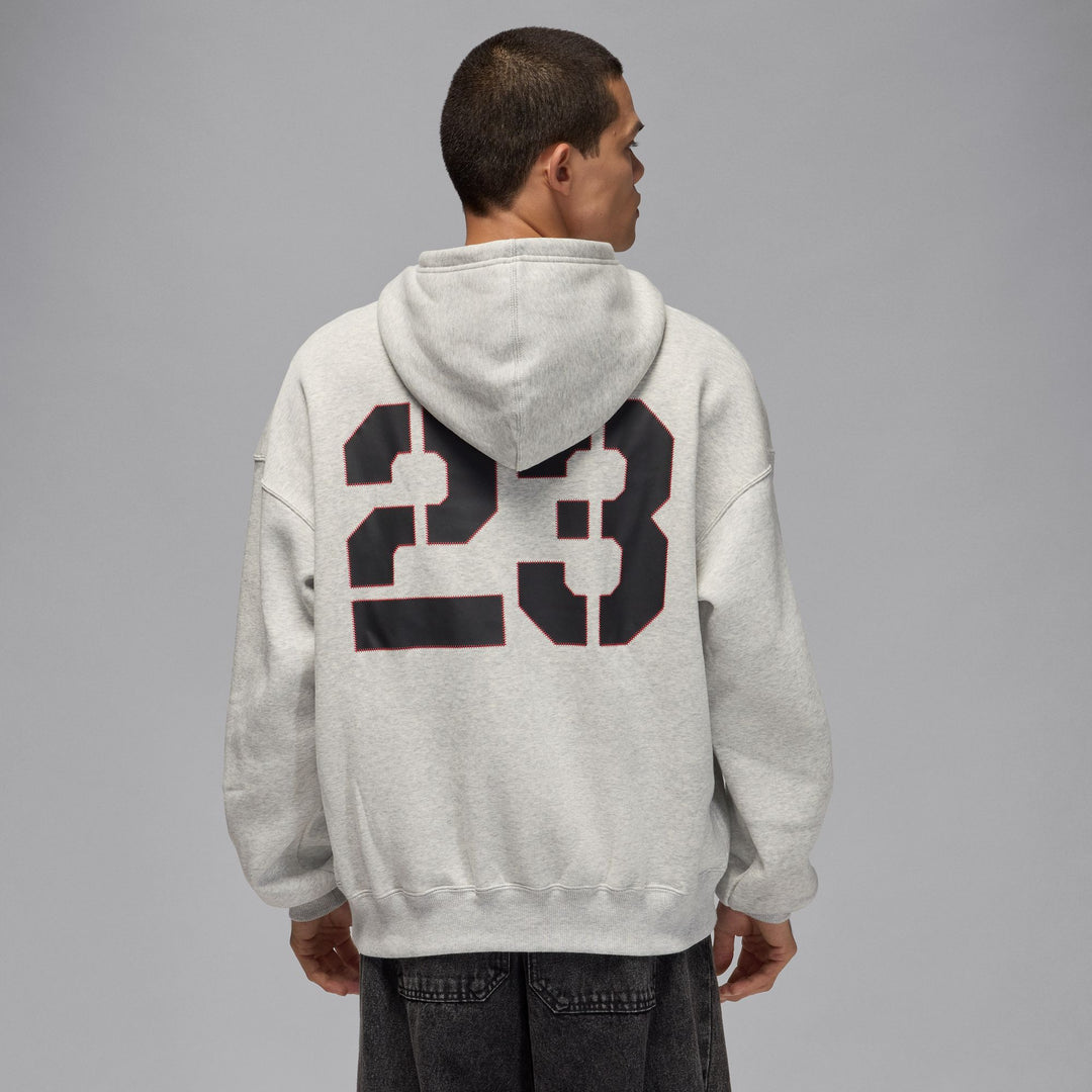 Mens Jordan Brooklyn Oversized Pullover Fleece Hoodie - Grey 7