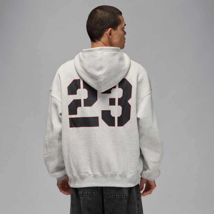 Mens Jordan Brooklyn Oversized Pullover Fleece Hoodie - Grey 7