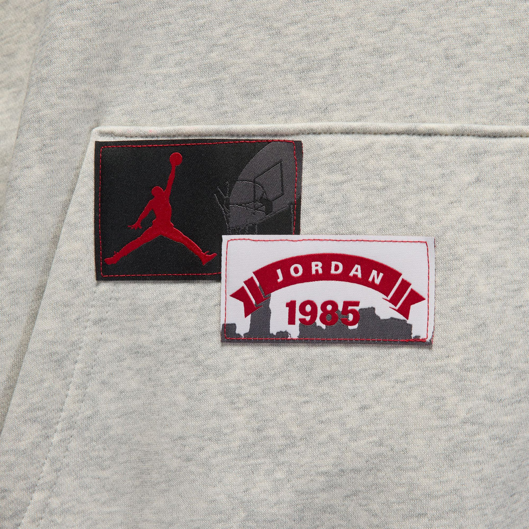 Mens Jordan Brooklyn Oversized Pullover Fleece Hoodie - Grey 3