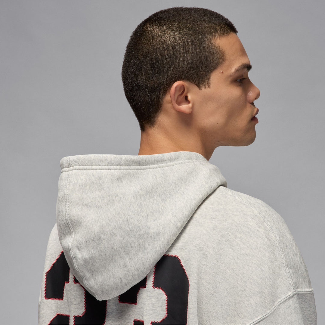 Mens Jordan Brooklyn Oversized Pullover Fleece Hoodie - Grey 5