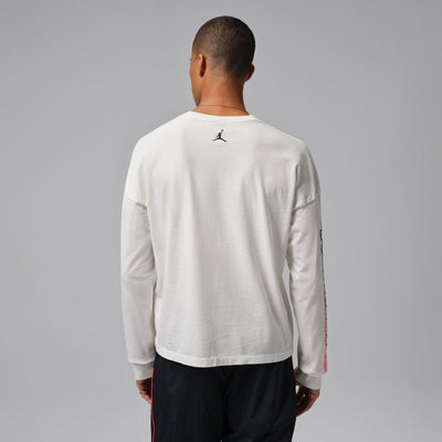 Men's Jordan Black Cat Oversized Long Sleeve T-Shirt - Ivory 5