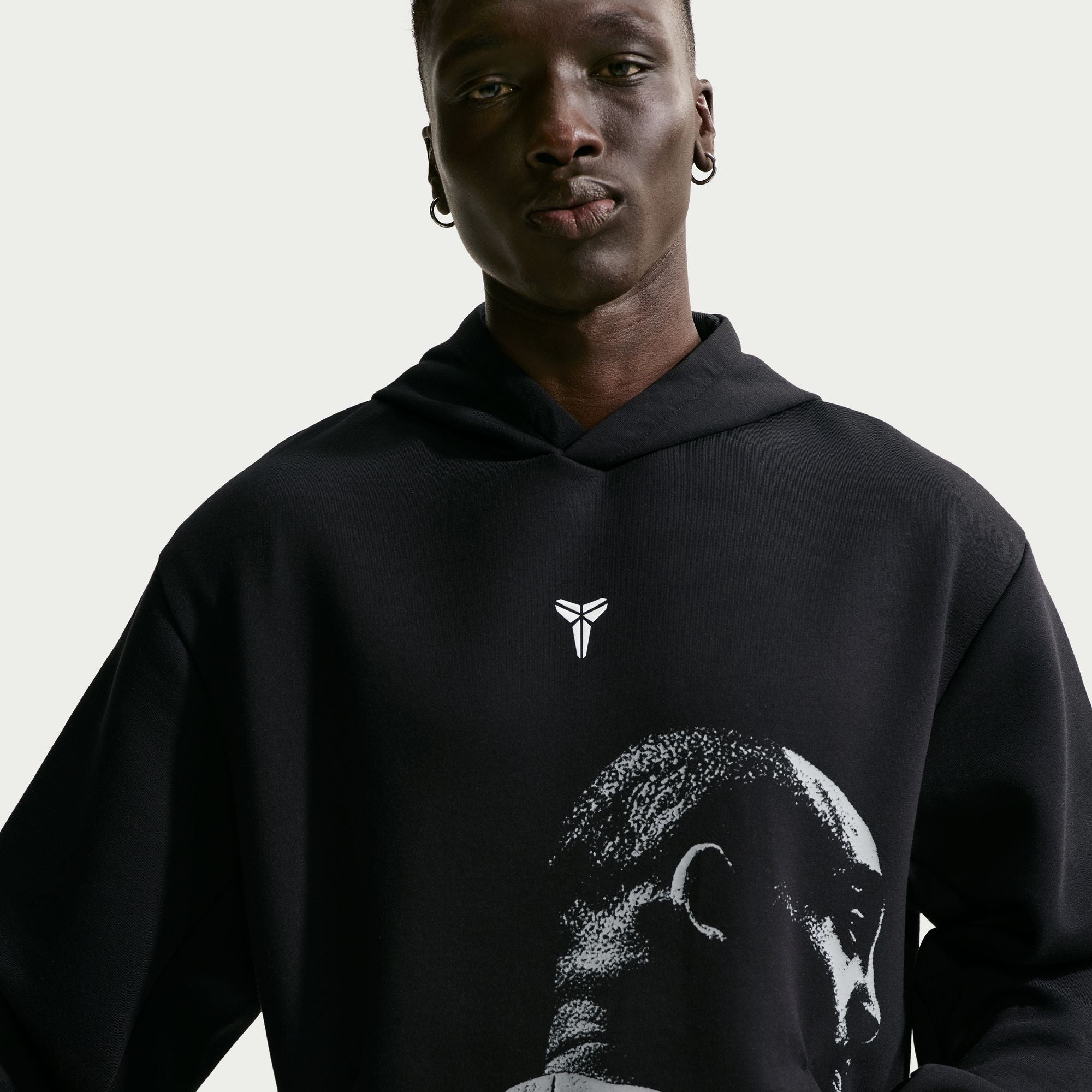 Men's Kobe Dri-FIT Fleece Pullover Basketball Hoodie - Black/White 2