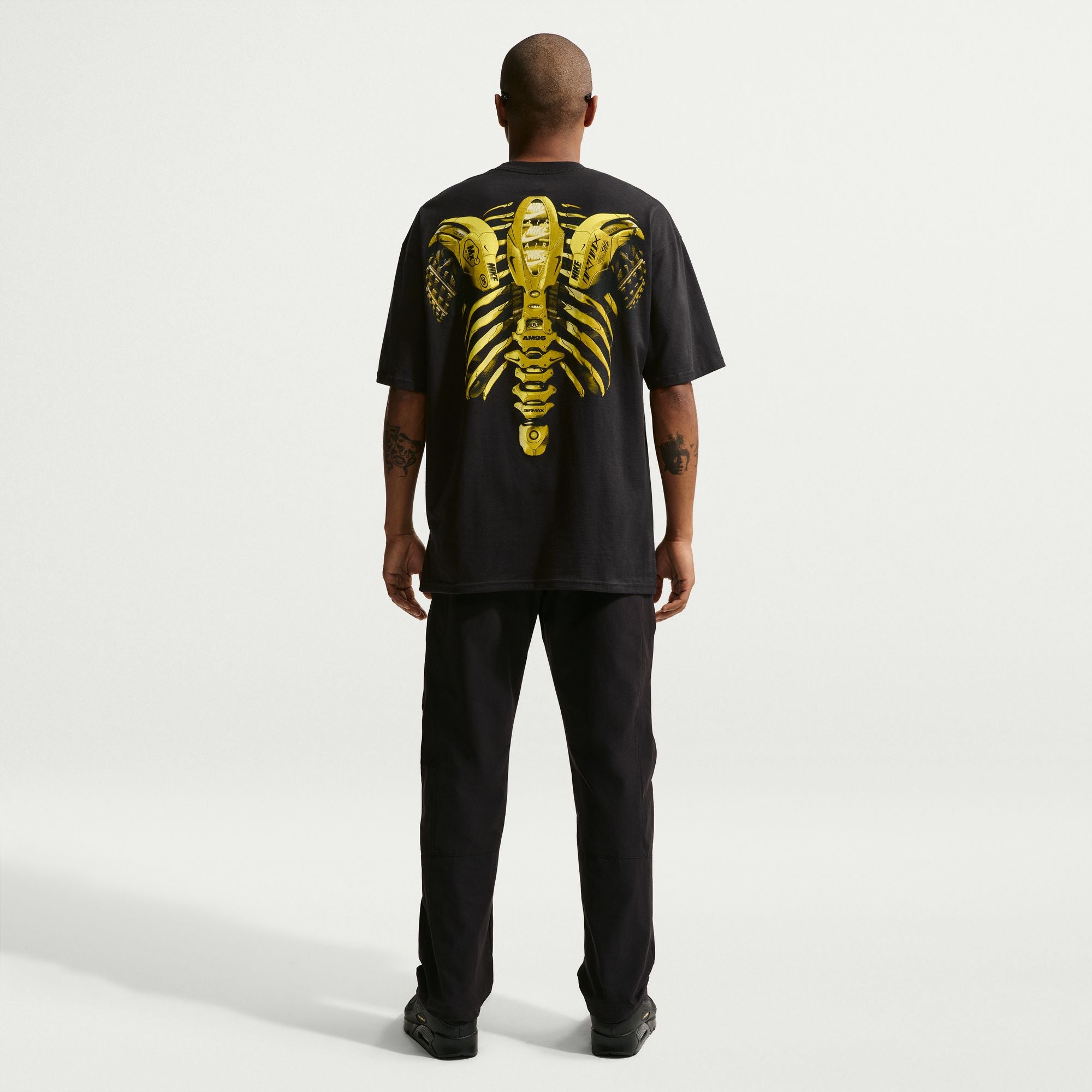 Men's Nike Sportswear Max90 T-Shirt - Black/Neon Yellow 4